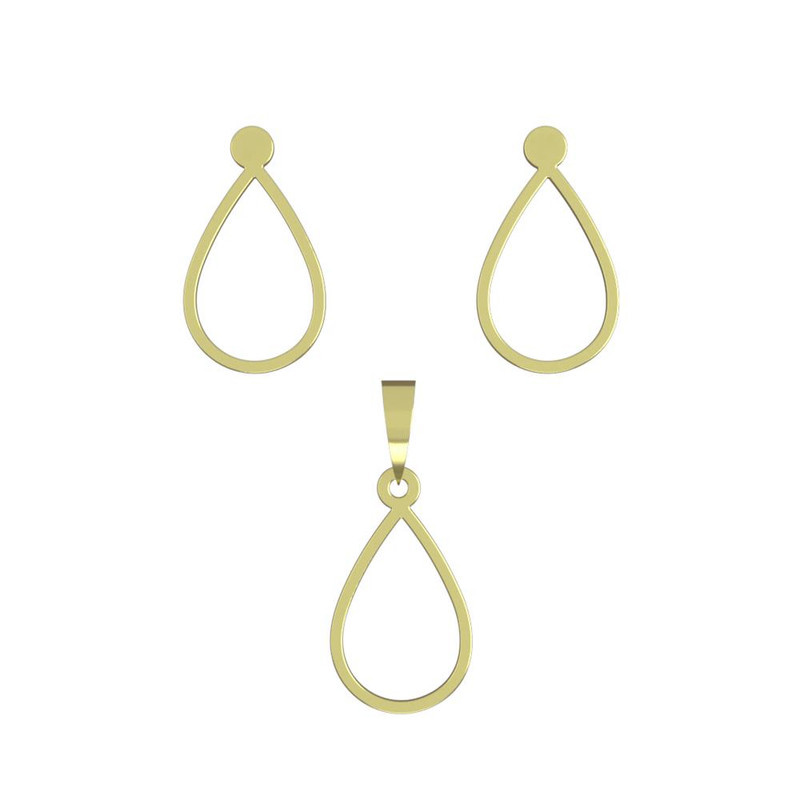 نیم ست طلا 18 عیار زنانه مدوپد مدل اشک کد NA12520