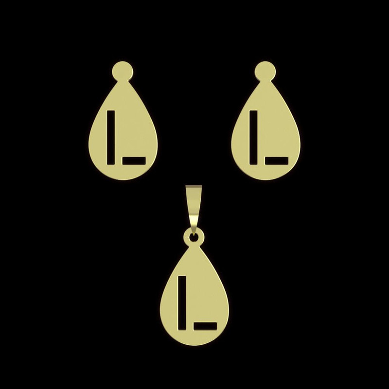 نیم ست طلا 18 عیار زنانه مدوپد مدل حرف L کد NA12558