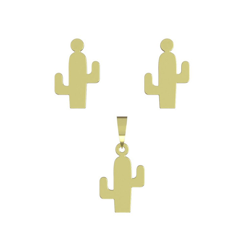 نیم ست طلا 18 عیار زنانه مدوپد مدل کاکتوس کد NA12747 نیم ست طلا 18 عیار زنانه مدوپد مدل کاکتوس کد NA12747