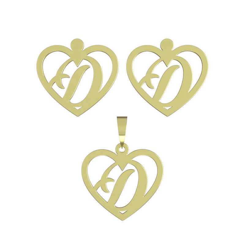 نیم ست طلا 18 عیار زنانه مدوپد مدل حرف D کد NA12848