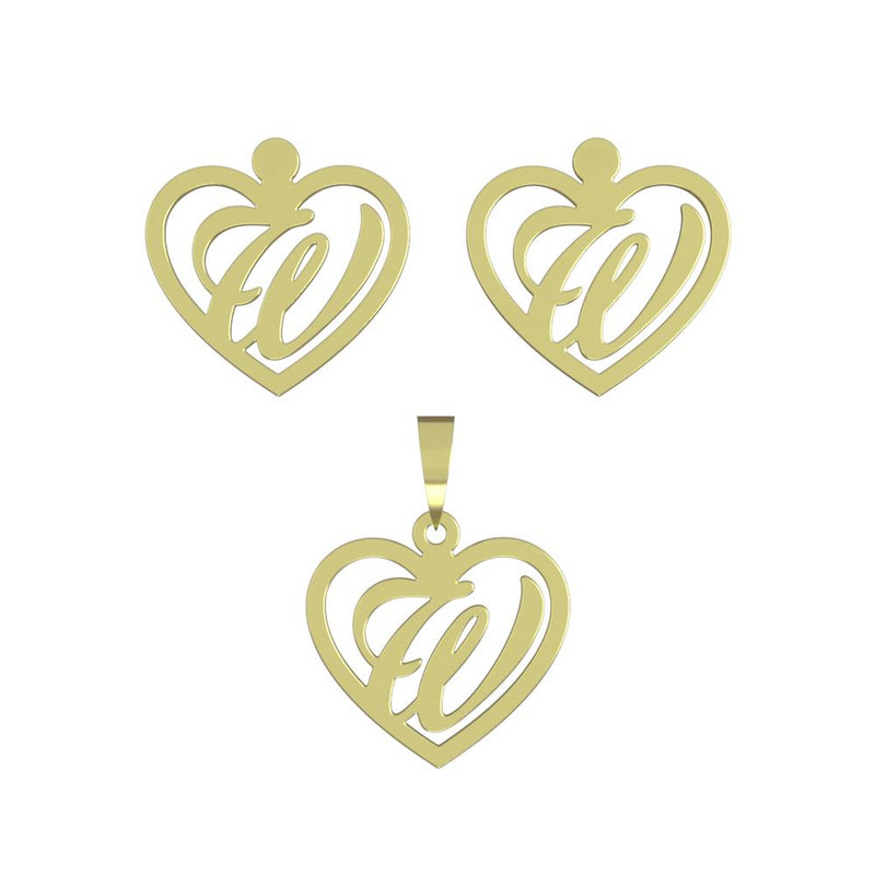 نیم ست طلا 18 عیار زنانه مدوپد مدل حرف w کد NA12906