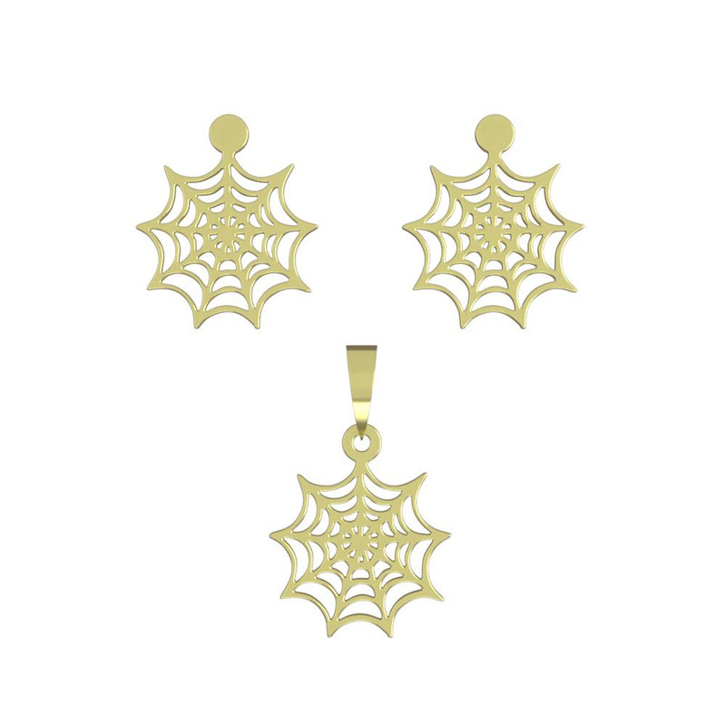 نیم ست طلا 18 عیار زنانه مدوپد مدل تارعنکبوت کد NA12981