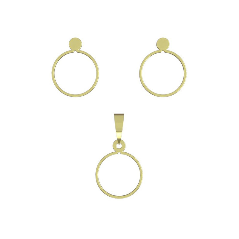 نیم ست طلا 18 عیار زنانه مدوپد مدل دایره کد NA13010