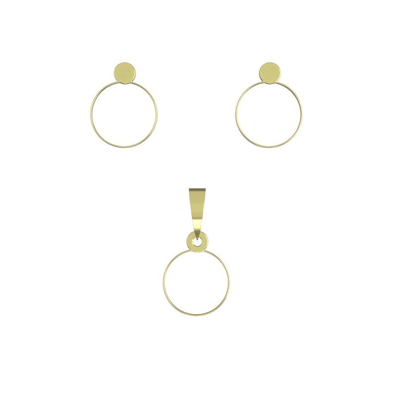 نیم ست طلا 18 عیار زنانه مدوپد مدل دایره کد NA13015