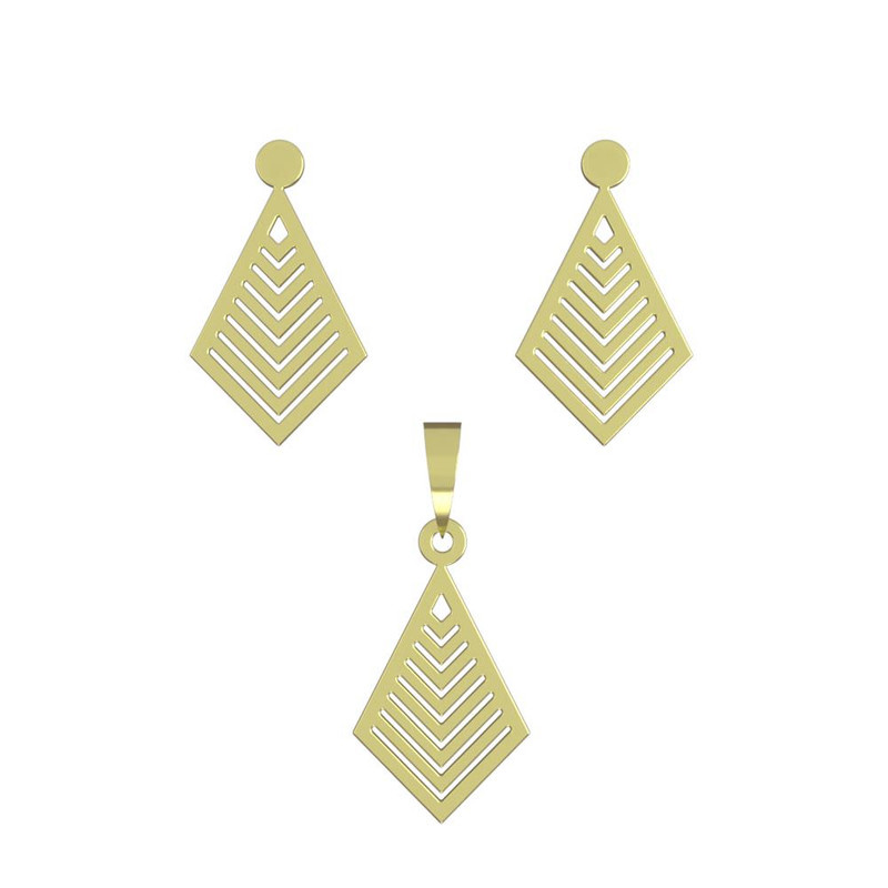 نیم ست طلا 18 عیار زنانه مدوپد مدل لوزی کد NA13032