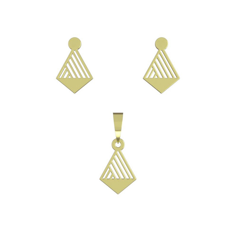 نیم ست طلا 18 عیار زنانه مدوپد مدل لوزی کد NA13058