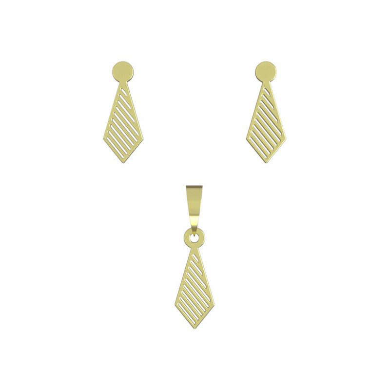 نیم ست طلا 18 عیار زنانه مدوپد مدل کراوات کد NA13120