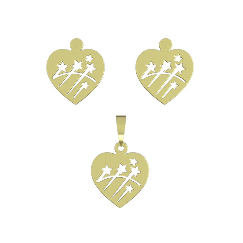 نیم ست طلا 18 عیار زنانه مدوپد مدل قلب کد NA13125