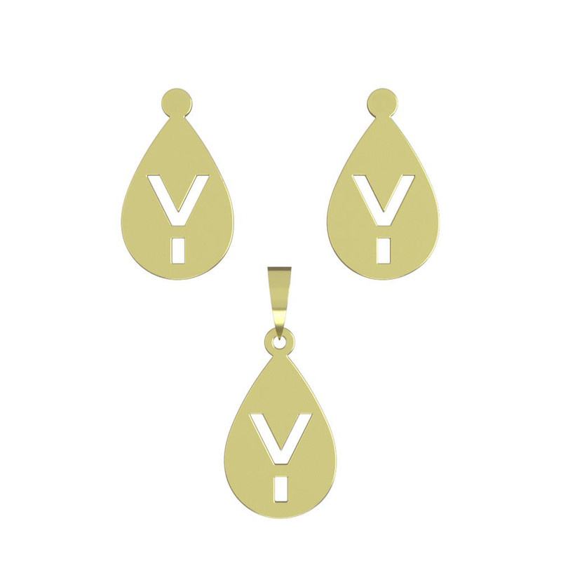 نیم ست طلا 18 عیار زنانه مدوپد مدل حرف y کد NA13138