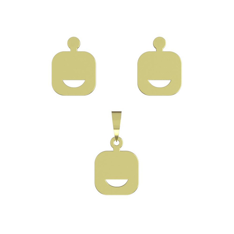 نیم ست طلا 18 عیار زنانه مدوپد مدل ایموجی کد NA13222