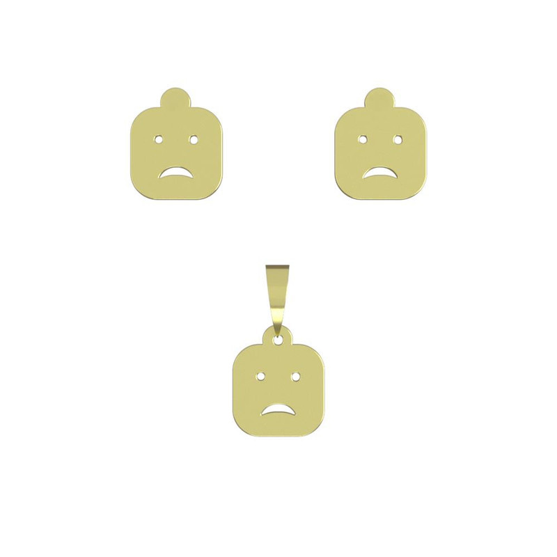 نیم ست طلا 18 عیار زنانه مدوپد مدل ایموجی کد NA13435