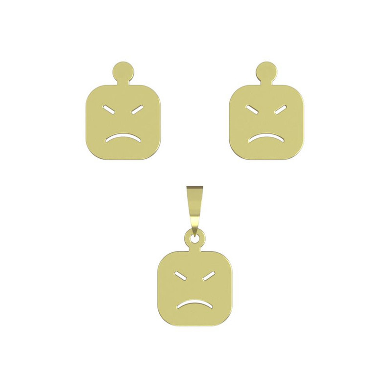 نیم ست طلا 18 عیار زنانه مدوپد مدل ایموجی کد NA13441