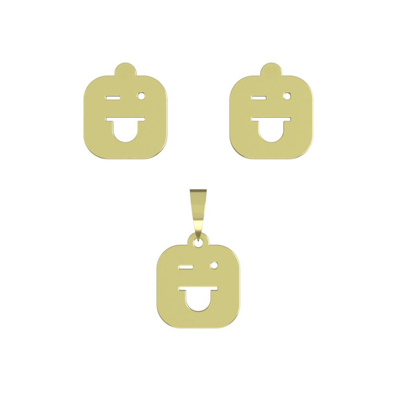 نیم ست طلا 18 عیار زنانه مدوپد مدل ایموجی کد NA13498