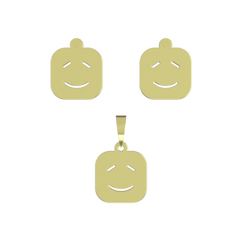 نیم ست طلا 18 عیار زنانه مدوپد مدل ایموجی کد NA13530