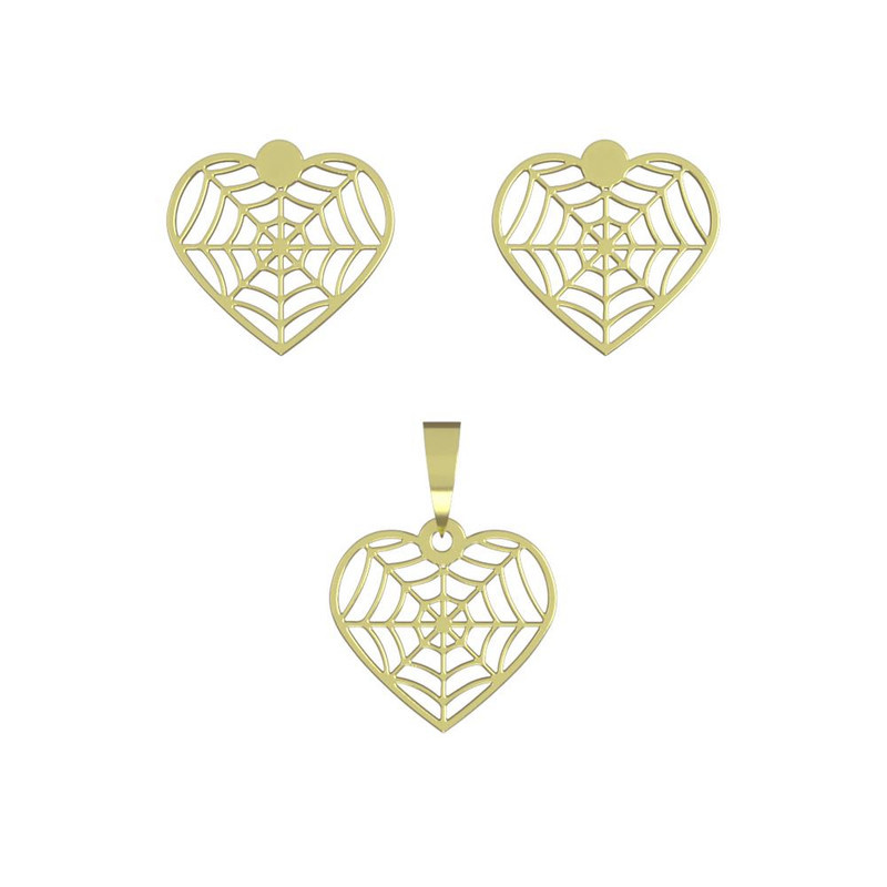 نیم ست طلا 18 عیار زنانه مدوپد مدل قلب کد NA13704