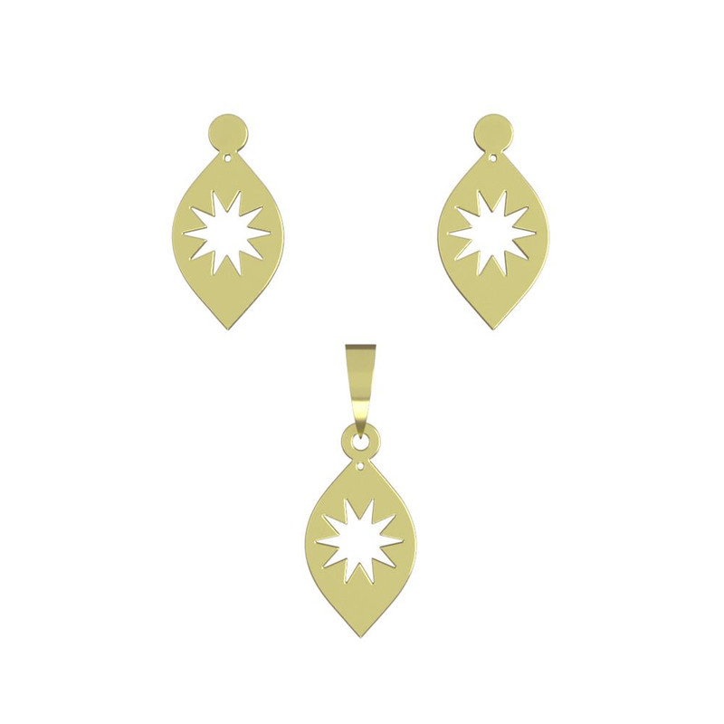 نیم ست طلا 18 عیار زنانه مدوپد مدل ستاره کد NA13815