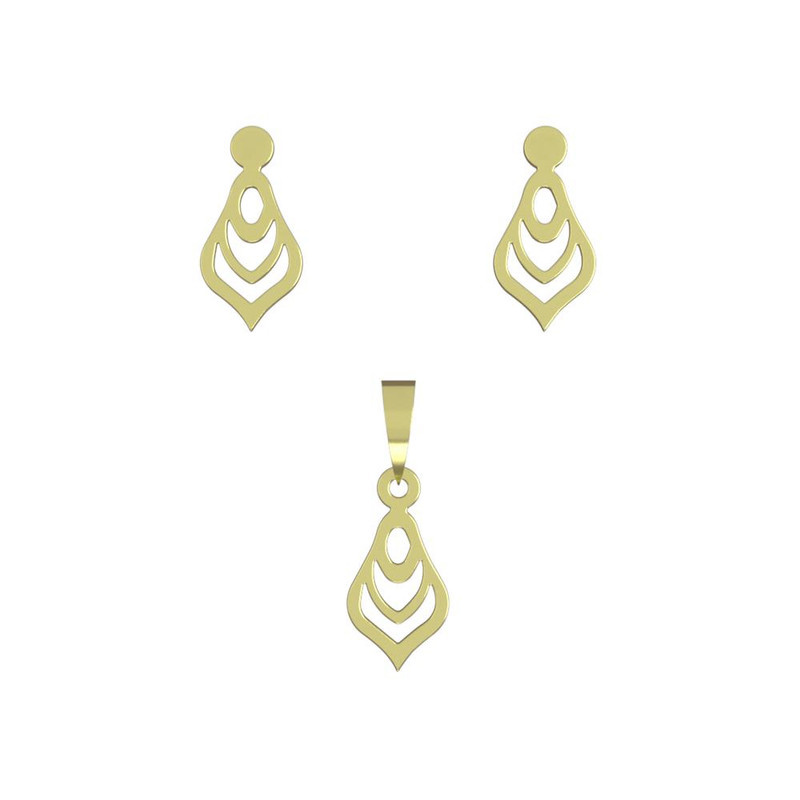 نیم ست طلا 18 عیار زنانه مدوپد مدل هندسی کد NA13832