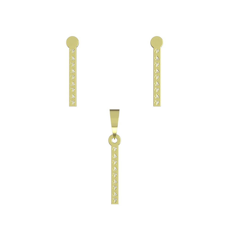 نیم ست طلا 18 عیار زنانه مدوپد مدل مستطیل کد NA13854