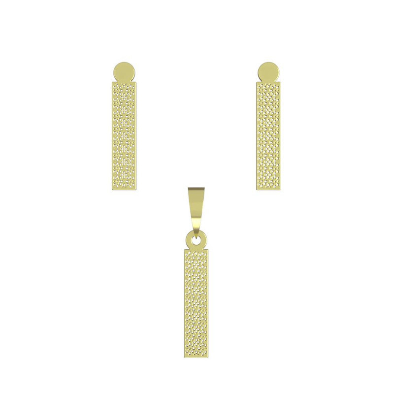 نیم ست طلا 18 عیار زنانه مدوپد مدل مستطیل کد NA13875