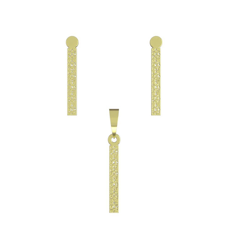 نیم ست طلا 18 عیار زنانه مدوپد مدل مستطیل کد NA13895