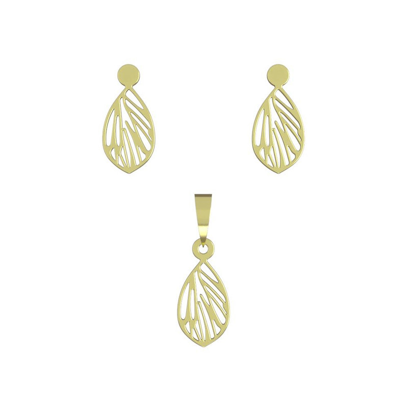 نیم ست طلا 18 عیار زنانه مدوپد مدل هندسی کد NA13949