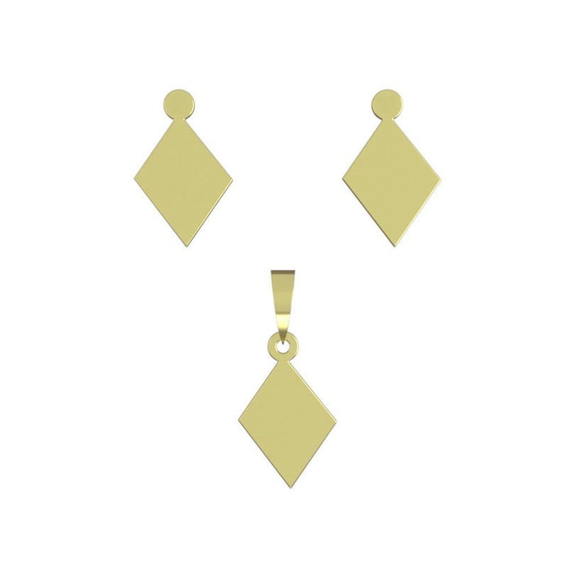 نیم ست طلا 18 عیار زنانه مدوپد مدل لوزی کد NA13954