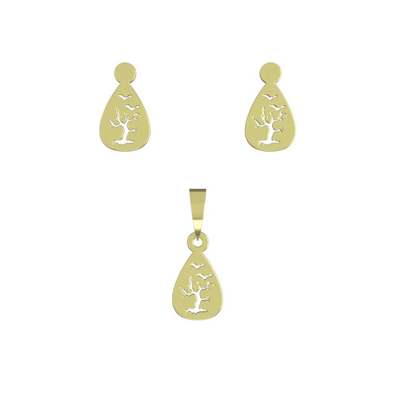 نیم ست طلا 18 عیار زنانه مدوپد مدل درخت کد NA14113