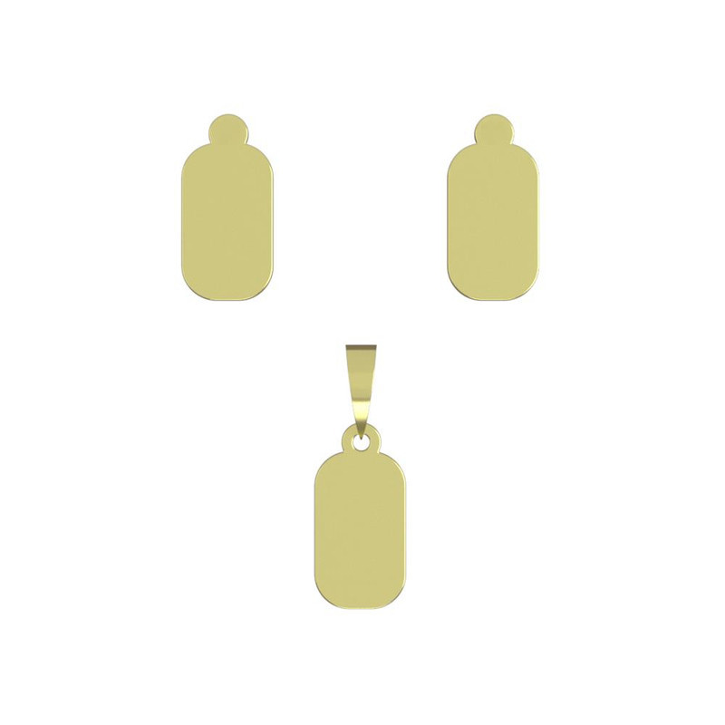 نیم ست طلا 18 عیار زنانه مدوپد مدل مستطیل کد NA14280