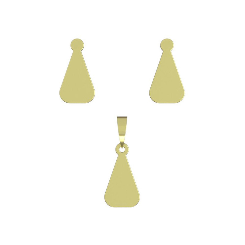 نیم ست طلا 18 عیار زنانه مدوپد مدل مثلث کد NA14292