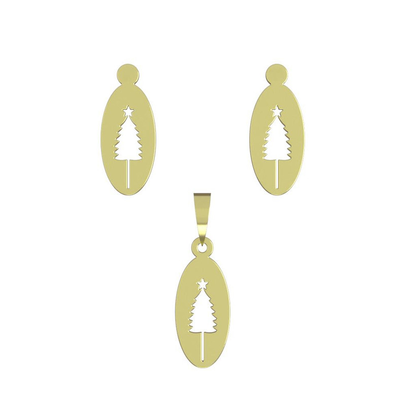 نیم ست طلا 18 عیار زنانه مدوپد مدل درخت کد NA14372