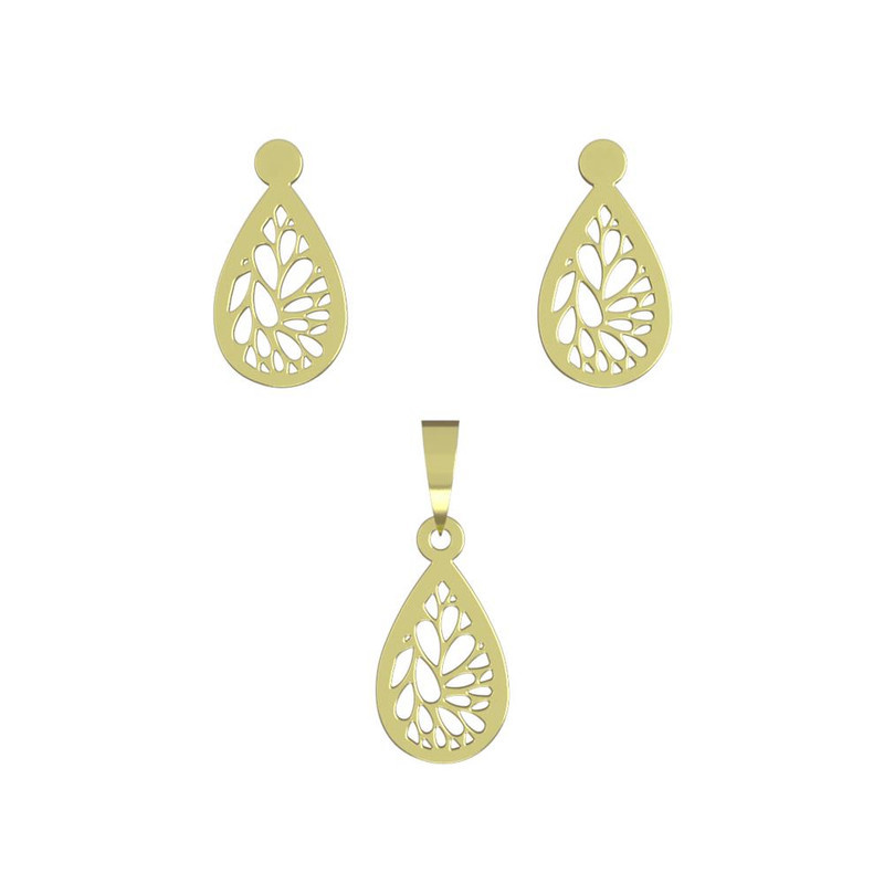 نیم ست طلا 18 عیار زنانه مدوپد مدل هندسی کد NA14445