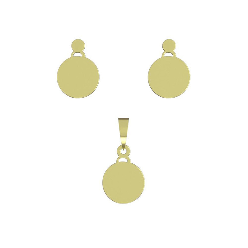 نیم ست طلا 18 عیار زنانه مدوپد مدل دایره کد NA14512 نیم ست طلا 18 عیار زنانه مدوپد مدل دایره کد NA14512