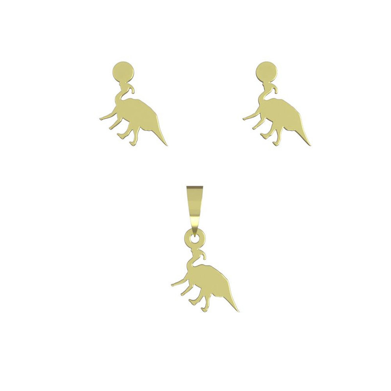 نیم ست طلا 18 عیار زنانه مدوپد مدل دایناسور کد NA14521