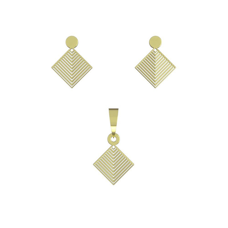 نیم ست طلا 18 عیار زنانه مدوپد مدل لوزی کد NA14523