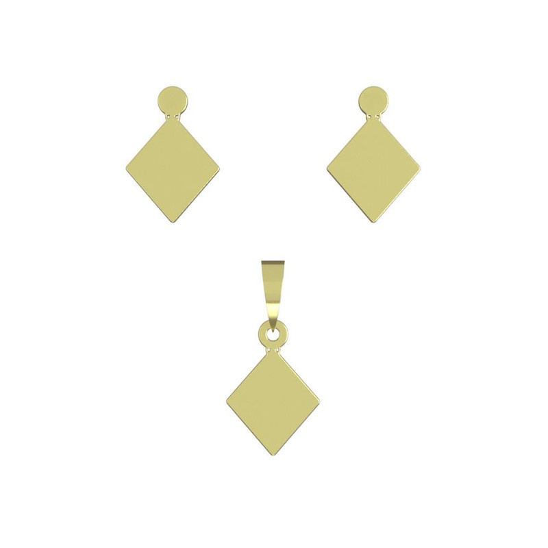 نیم ست طلا 18 عیار زنانه مدوپد مدل لوزی کد NA14532