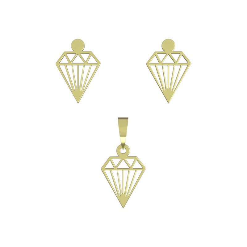 نیم ست طلا 18 عیار زنانه مدوپد مدل الماس کد NA14624