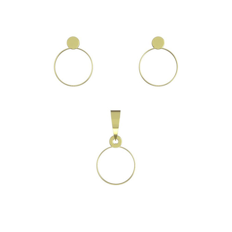 نیم ست طلا 18 عیار زنانه مدوپد مدل دایره کد NA14630 نیم ست طلا 18 عیار زنانه مدوپد مدل دایره کد NA14630