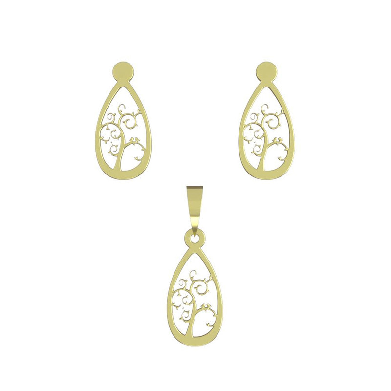 نیم ست طلا 18 عیار زنانه مدوپد مدل درخت کد NA14657