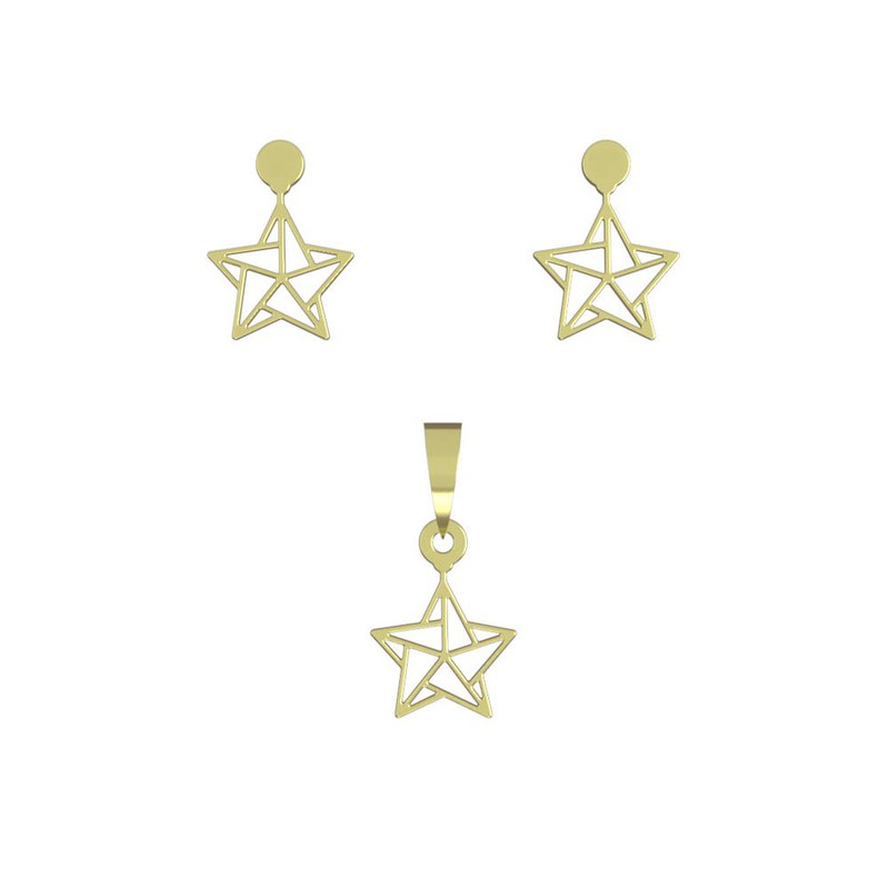 نیم ست طلا 18 عیار زنانه مدوپد مدل ستاره کد NA14705