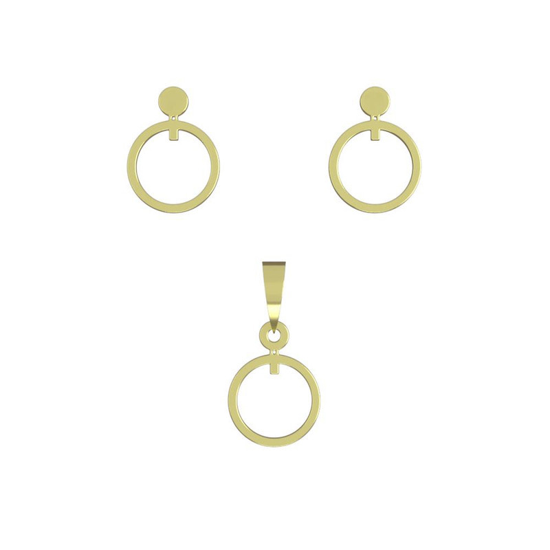 نیم ست طلا 18 عیار زنانه مدوپد مدل دایره کد NA14756