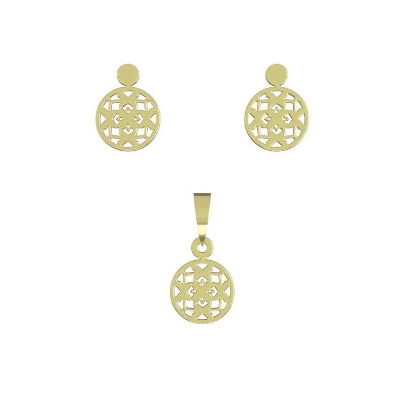 نیم ست طلا 18 عیار زنانه مدوپد مدل دایره کد NA14808