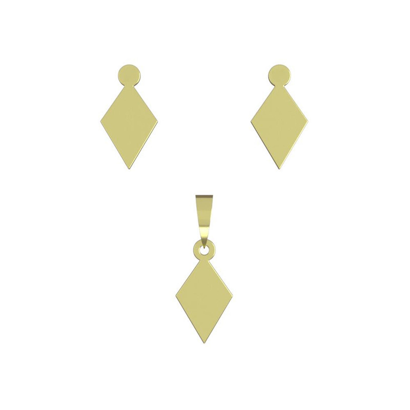 نیم ست طلا 18 عیار زنانه مدوپد مدل لوزی کد NA14869