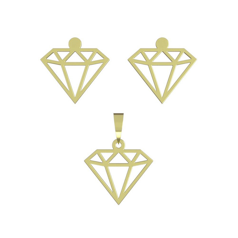 نیم ست طلا 18 عیار زنانه مدوپد مدل الماس کد NA14956