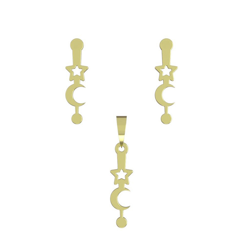 نیم ست طلا 18 عیار زنانه مدوپد مدل ماه کد NA14992