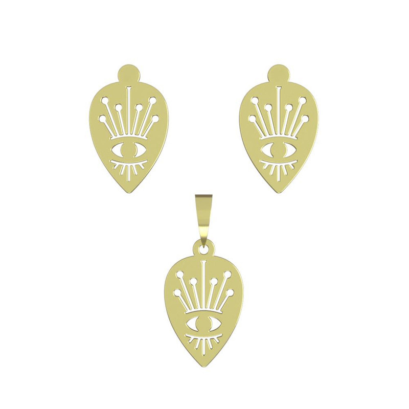 نیم ست طلا 18 عیار زنانه مدوپد مدل چشم کد NA15001