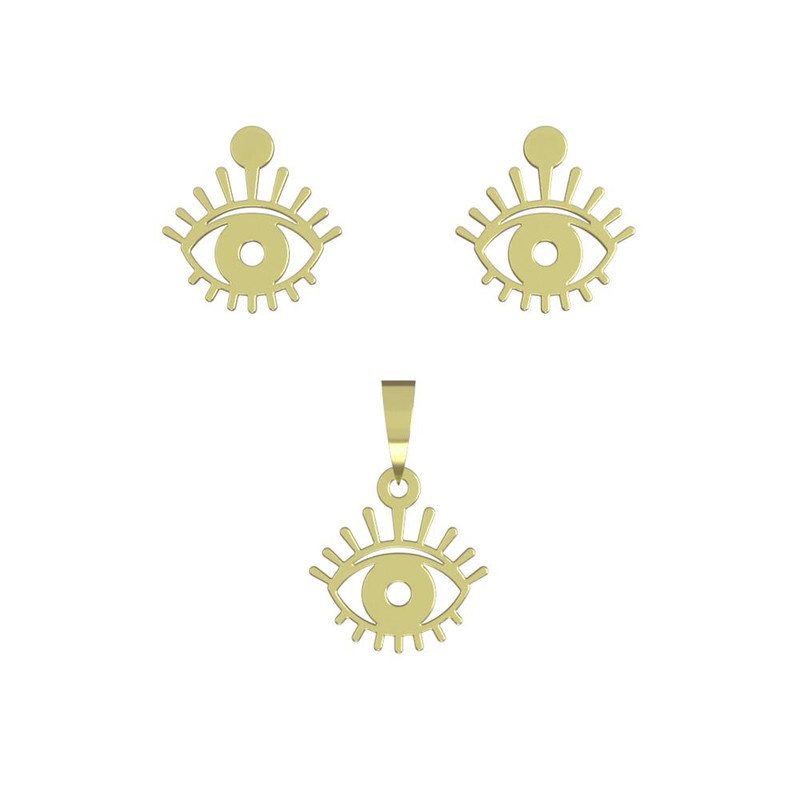 نیم ست طلا 18 عیار زنانه مدوپد مدل چشم کد NA15010