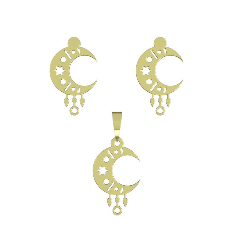 نیم ست طلا 18 عیار زنانه مدوپد مدل ماه کد NA15017