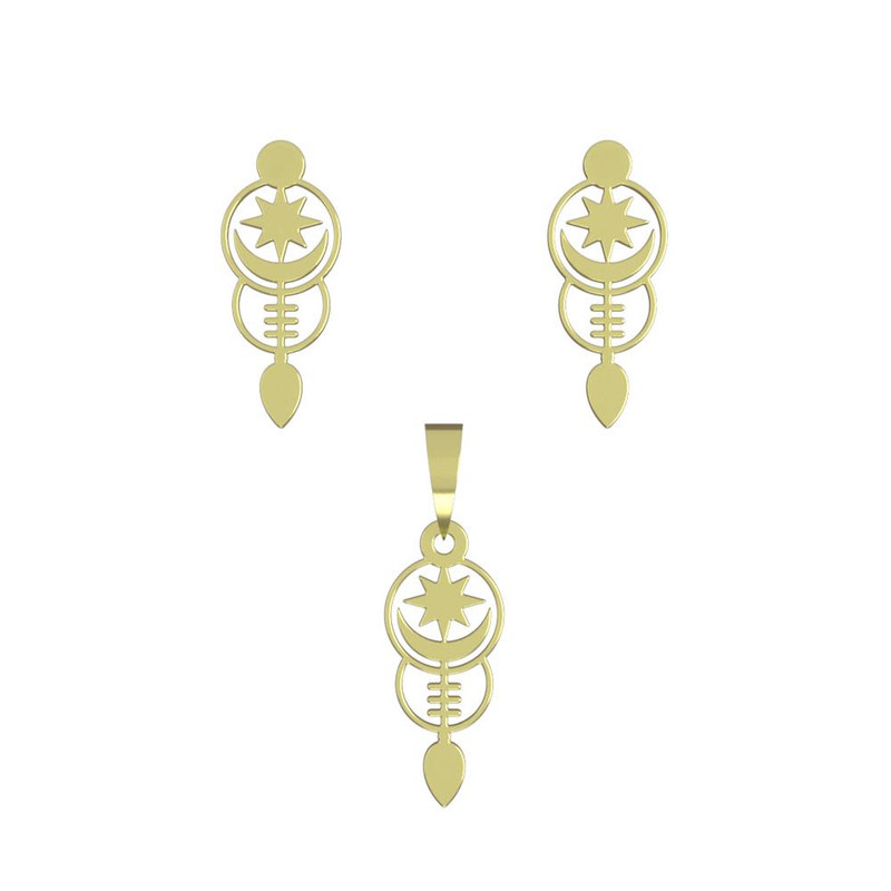 نیم ست طلا 18 عیار زنانه مدوپد مدل ماه کد NA15024