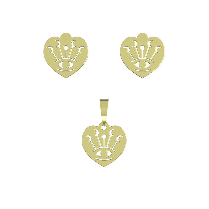 نیم ست طلا 18 عیار زنانه مدوپد مدل چشم کد NA15037