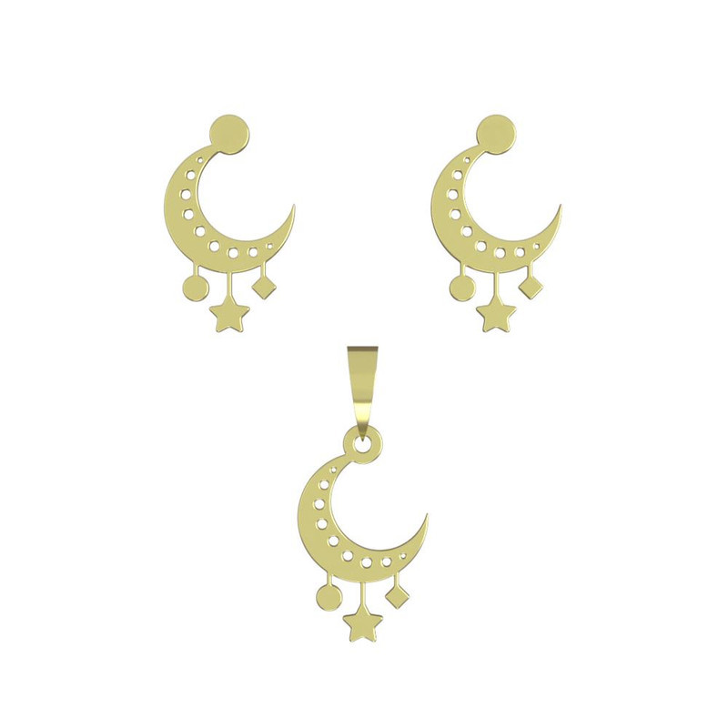 نیم ست طلا 18 عیار زنانه مدوپد مدل ماه کد NA15039